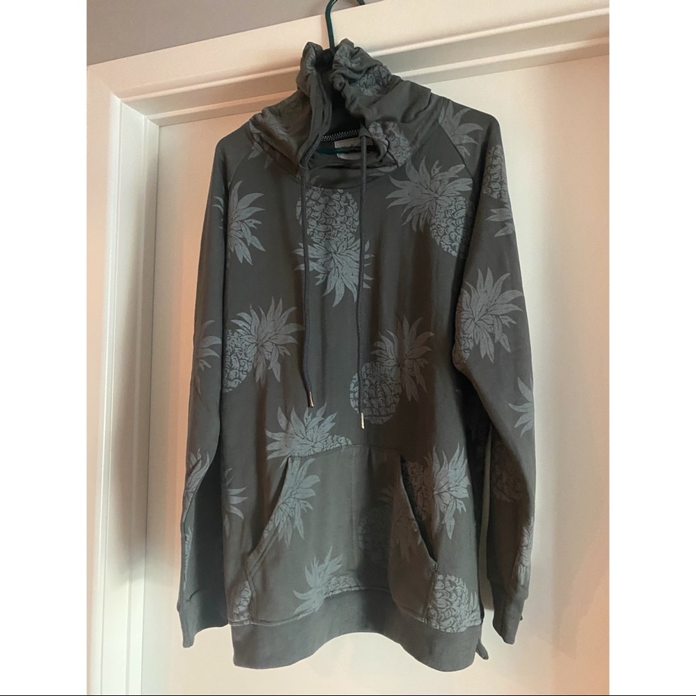 Unisex Pineapple Grey Oversized Drawstring Hoodie - image 1